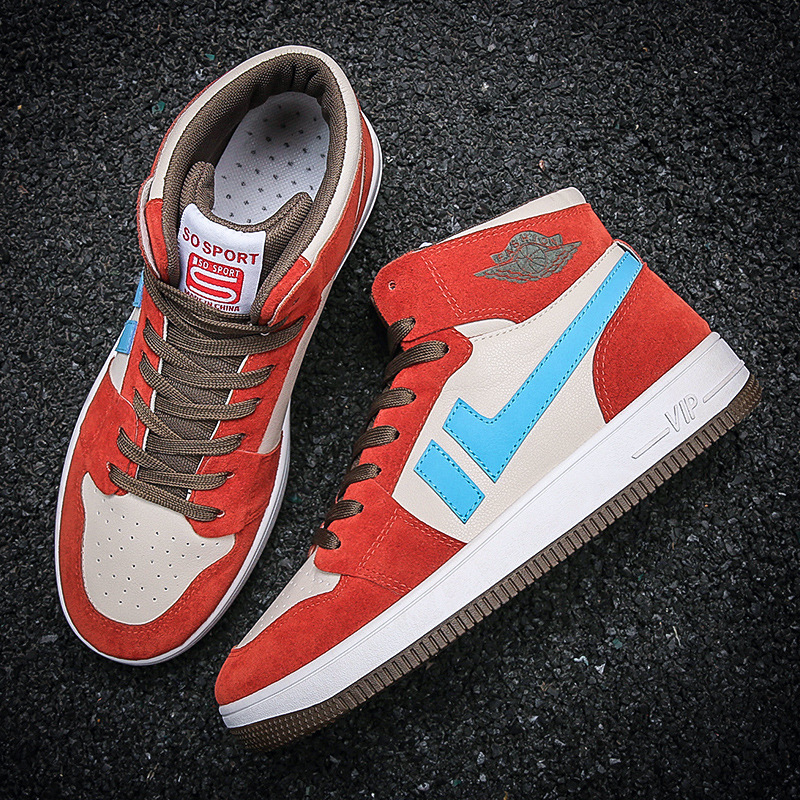 2021秋冬新款aj中帮休闲运动学生板鞋空军一号拼色潮鞋运动鞋