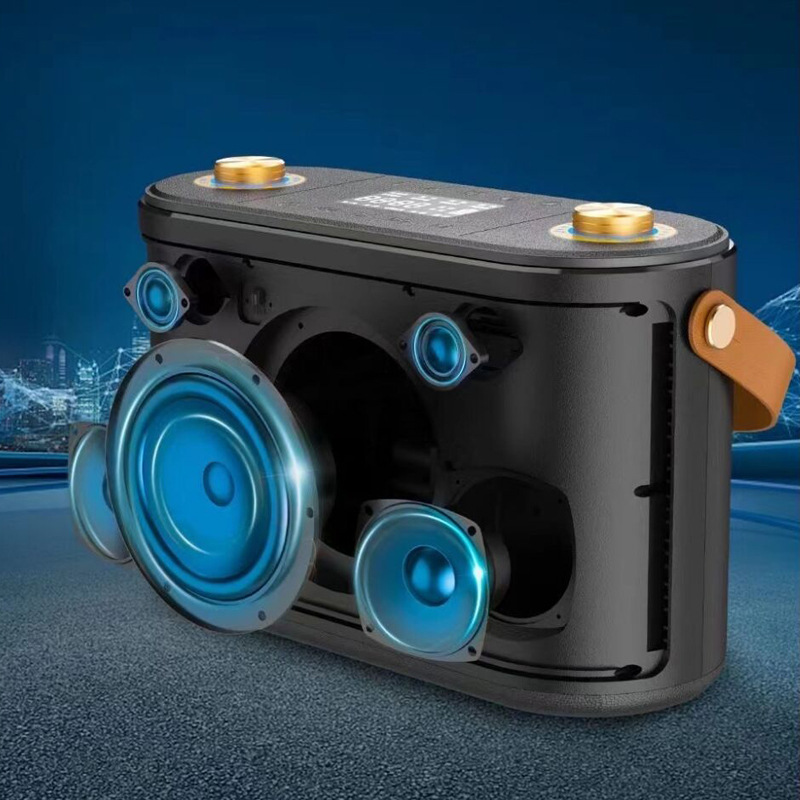 维尔晶t10蓝牙话筒音响大功率立体声家用插卡音箱户外便携重低音