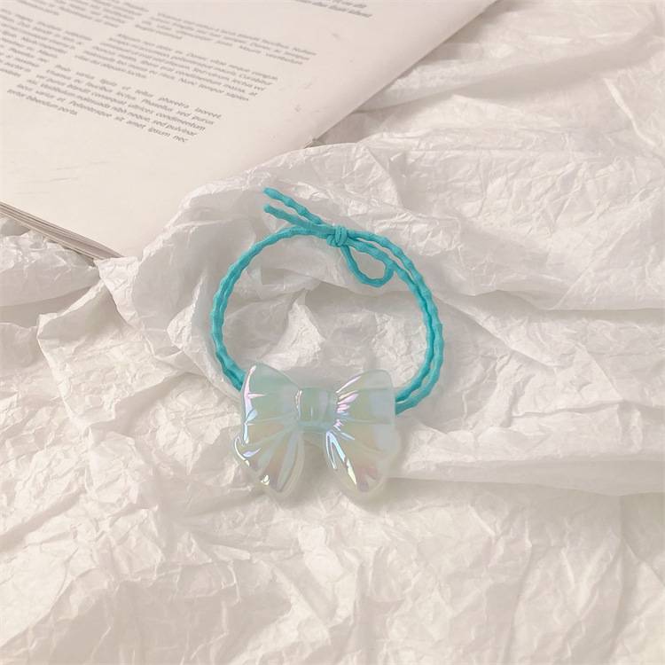 Good-looking Transparent Bow Hair Rope Ins Style All-Match and Cute Butterfly Head Rope Does Not Hurt Hair Rubber Band Hair Band for Women