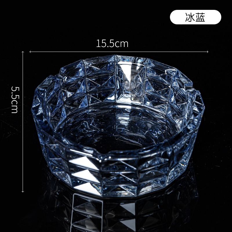 Factory Supply Wholesale Colorful Crystal Ashtray Hotel KTV Glass Ashtray Company Meeting Commemorative Crafts