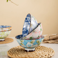 日式陶瓷米饭碗餐具套装碗手绘米饭碗釉下彩饭碗高档礼盒套装小碗