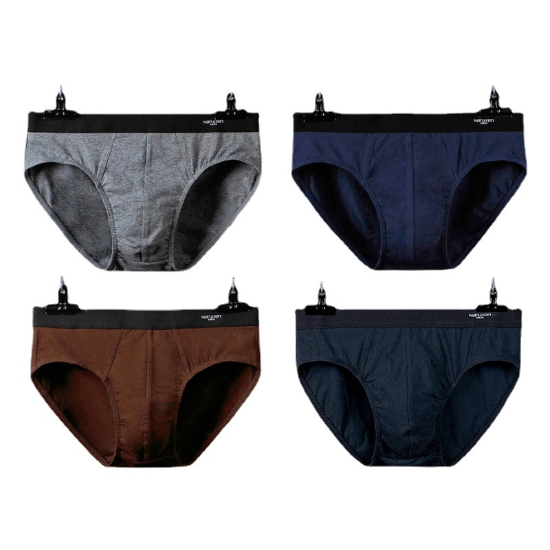 [Social Use] Nanjiren Men's Underwear Solid Color Briefs Cotton Breathable Youth Underwear