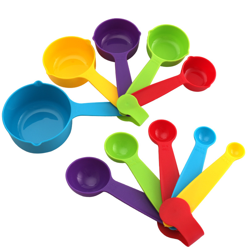 Diy Color Measuring Spoon 5-Piece Set with Scale 5-Piece Measuring Cup Measuring Spoon Coffee Spoon 5Pcs Kitchen Less