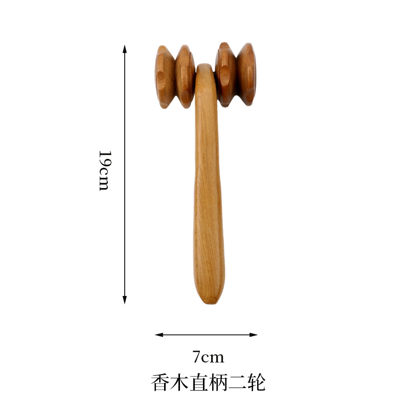 Vietnam Fragrant Wood Sandalwood Roller Massage Stall Wholesale Solid Wood Abdominal Wheel Two-Wheel Four-Wheel