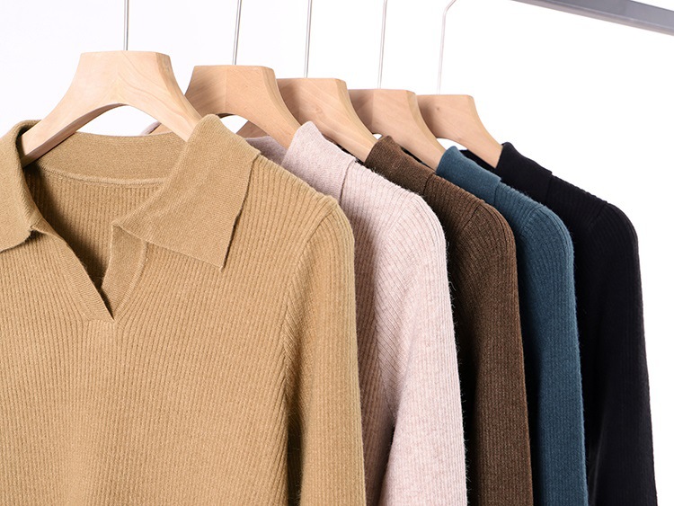 韩版秋冬新款翻领打底衫安迪绒纯色针织毛衣修身款显瘦短款上衣女