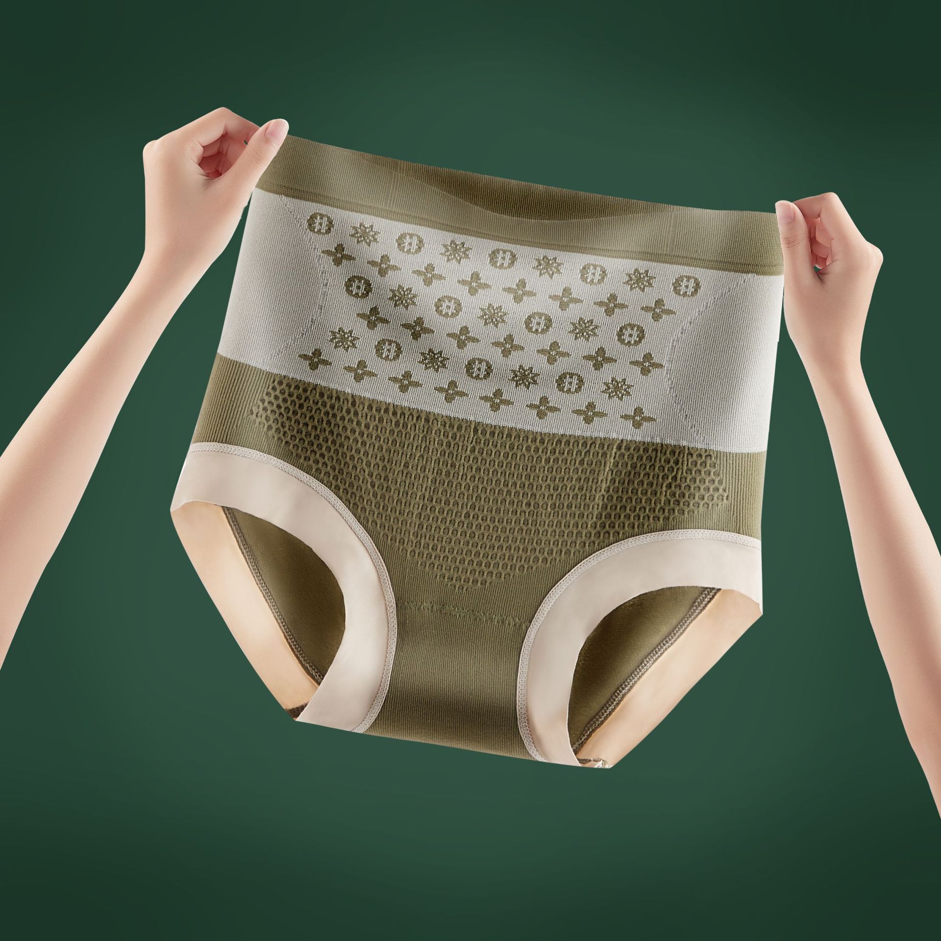 美体塑身高腰收腹内裤女士纯色棉裆收腹束腰提臀大码产后三角裤头