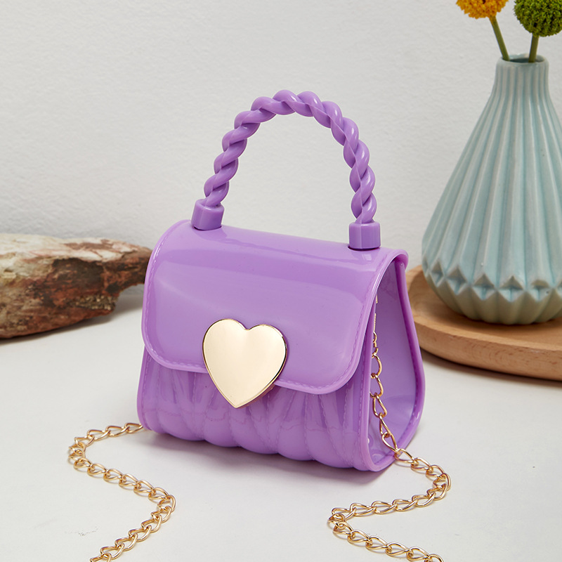 Silicone Mini Bag Colorful Women's Bag Handbag Sugar Bag Cross-Border Pouch Wholesale Children's Bags Love Heart Gel Bag