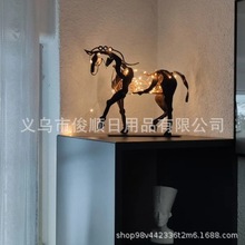 跨境HorseSculptureAdonis阿多尼斯镂空雕塑马金属工艺品桌面装饰