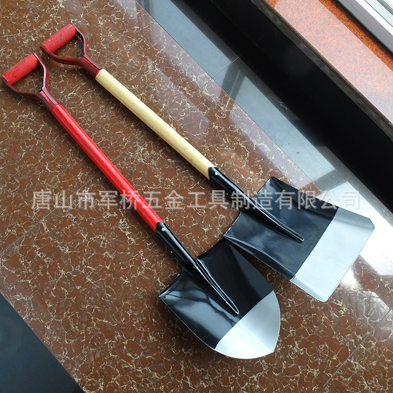 Factory Wholesale Export to Tanzania Market Wooden Handle Shovel with Iron Handle Fire Manganese Steel Shovel