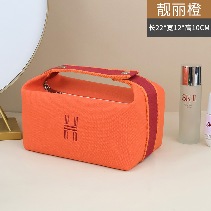 Simple and Portable Portable Canvas Bag Lunch Box Bag Large Capacity Cosmetic Bag Wholesale High Sense Buggy Bag Wash Bag