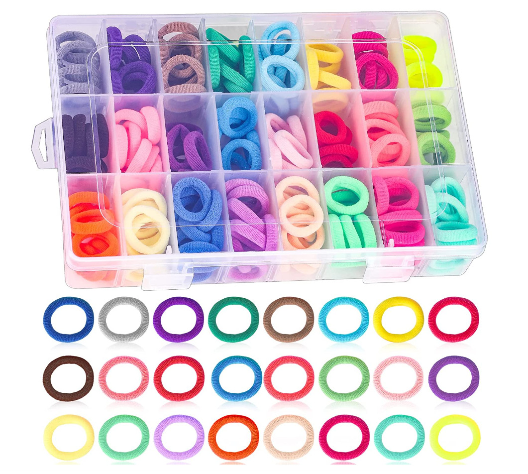 Amazon Hot 24 Grid Boxed Color Children's Disposable Rubber Band Candy Color Hair Band Headband Hair Ring Hair Accessories