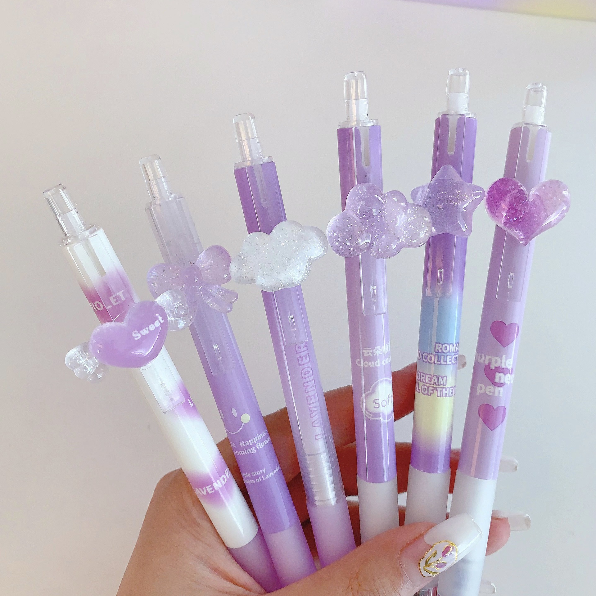 尤美新品2944紫色梦境可擦按动中性笔高颜值蓝色摩易擦热可擦水笔