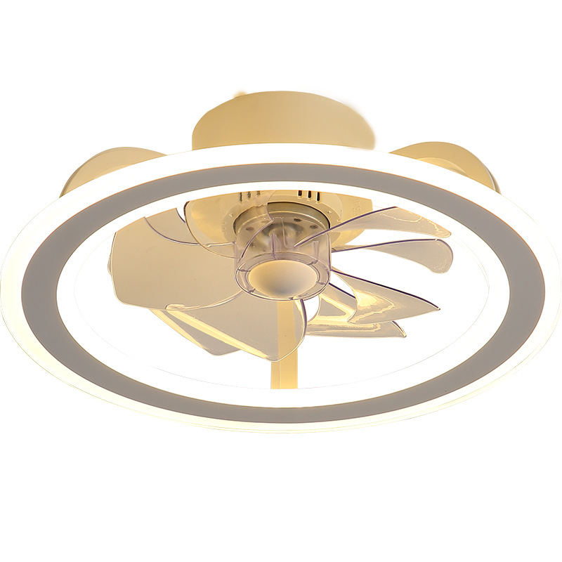 Cross-Border New Arrival Nordic Creative Invisible Bedroom Ceiling Ceiling Fan Lights Dining Room Fan Lamp with Electric Fan Chandelier