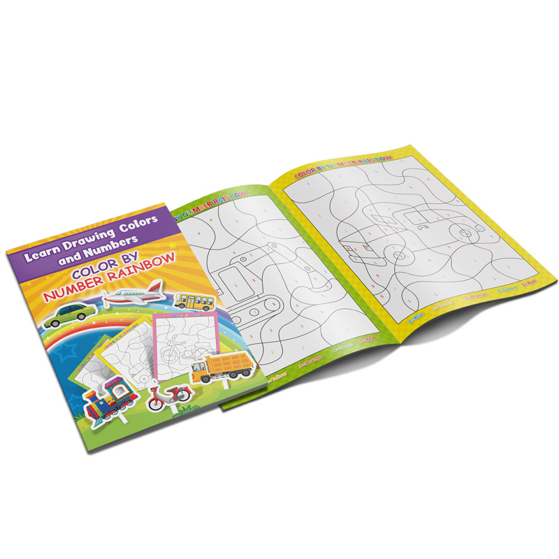 跨境货源批发现货英文热销的儿童益智教育填色本涂鸦绘画本涂色本