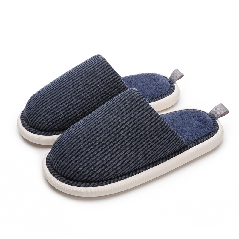 23 Autumn and Winter Couple Cotton Slippers Women's Home Couple Soft Bottom Mute Non-Slip Thermal Cotton Slippers Men