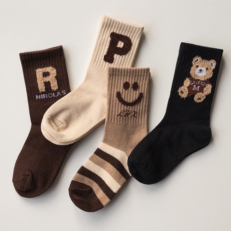 儿童袜子棉袜秋冬ins韩版男童女童大童中筒袜四季潮袜宝宝棉袜子