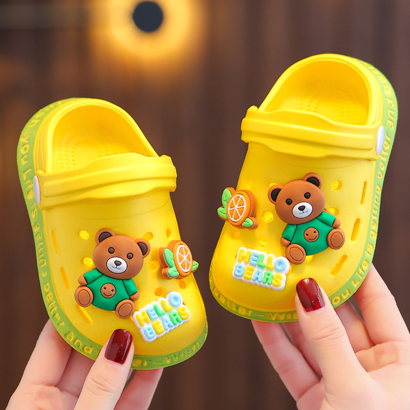 Eva Children's Closed Toe Hole Shoes Summer Girls Boys Baby Indoor Soft Bottom Non-Slip Kid's Cartoon Sandals