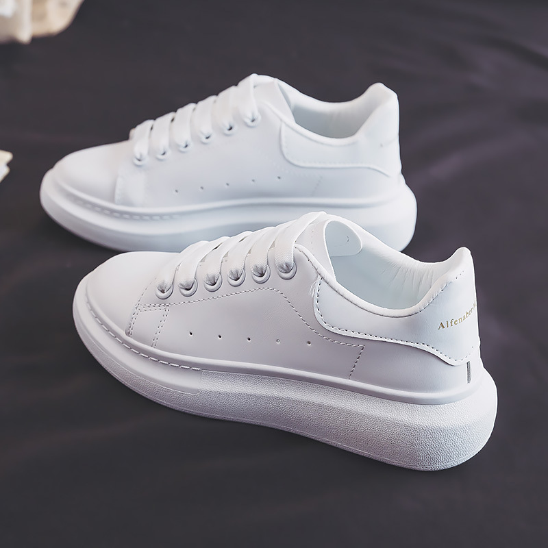 McQueen White Shoes Women's Thick-Soled Spring and Autumn New Style Daddy-Increasing Shoes Online Red Trendy Ins Trendy Casual Sports Shoes