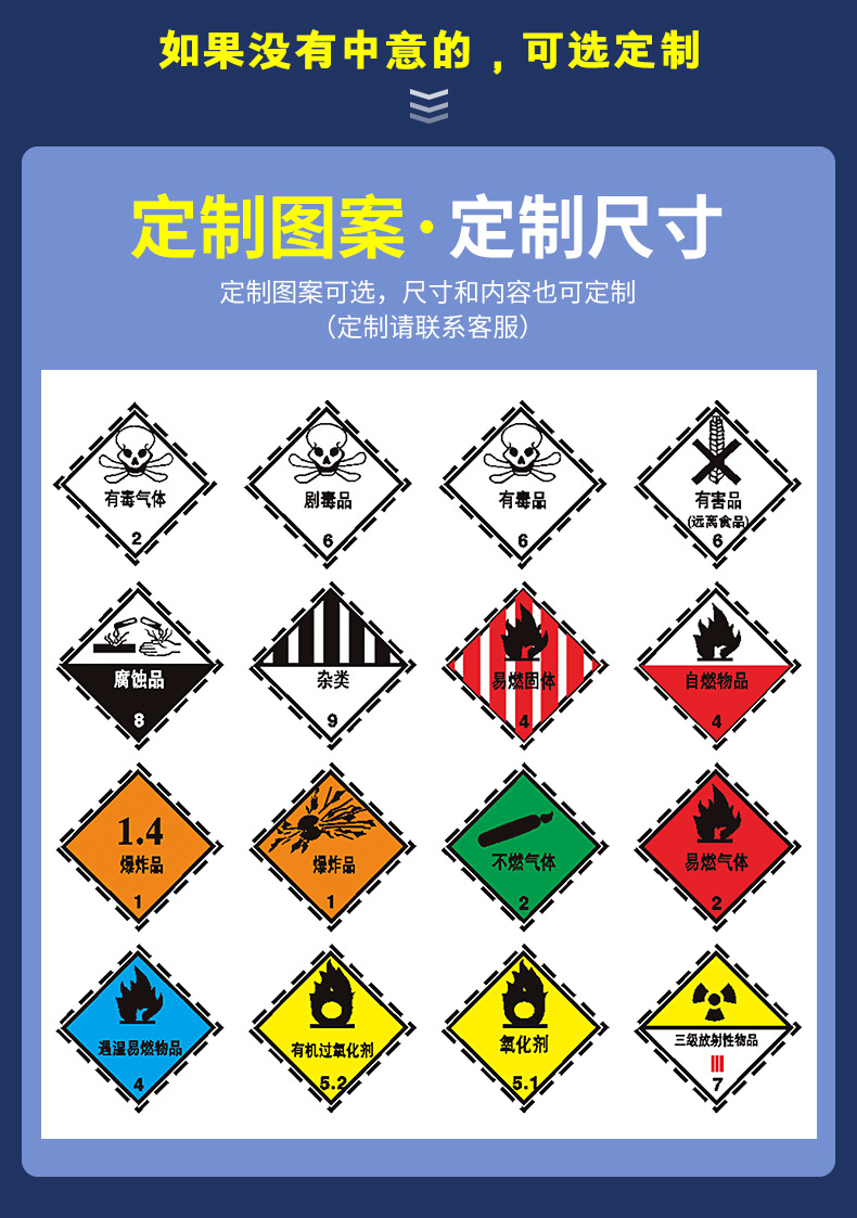 定制2021新危废标签标识10cm20cm危废品危废间不干胶标签贴纸