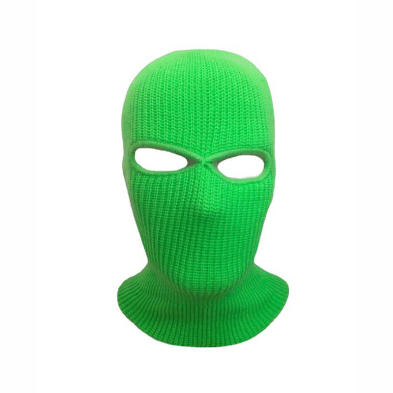 Cross-Border Winter Thermal Headgear Mask Two-Hole Knitted Woolen Cap Men's and Women's Outdoor Riding Cold-Proof Mask Sleeve Cap