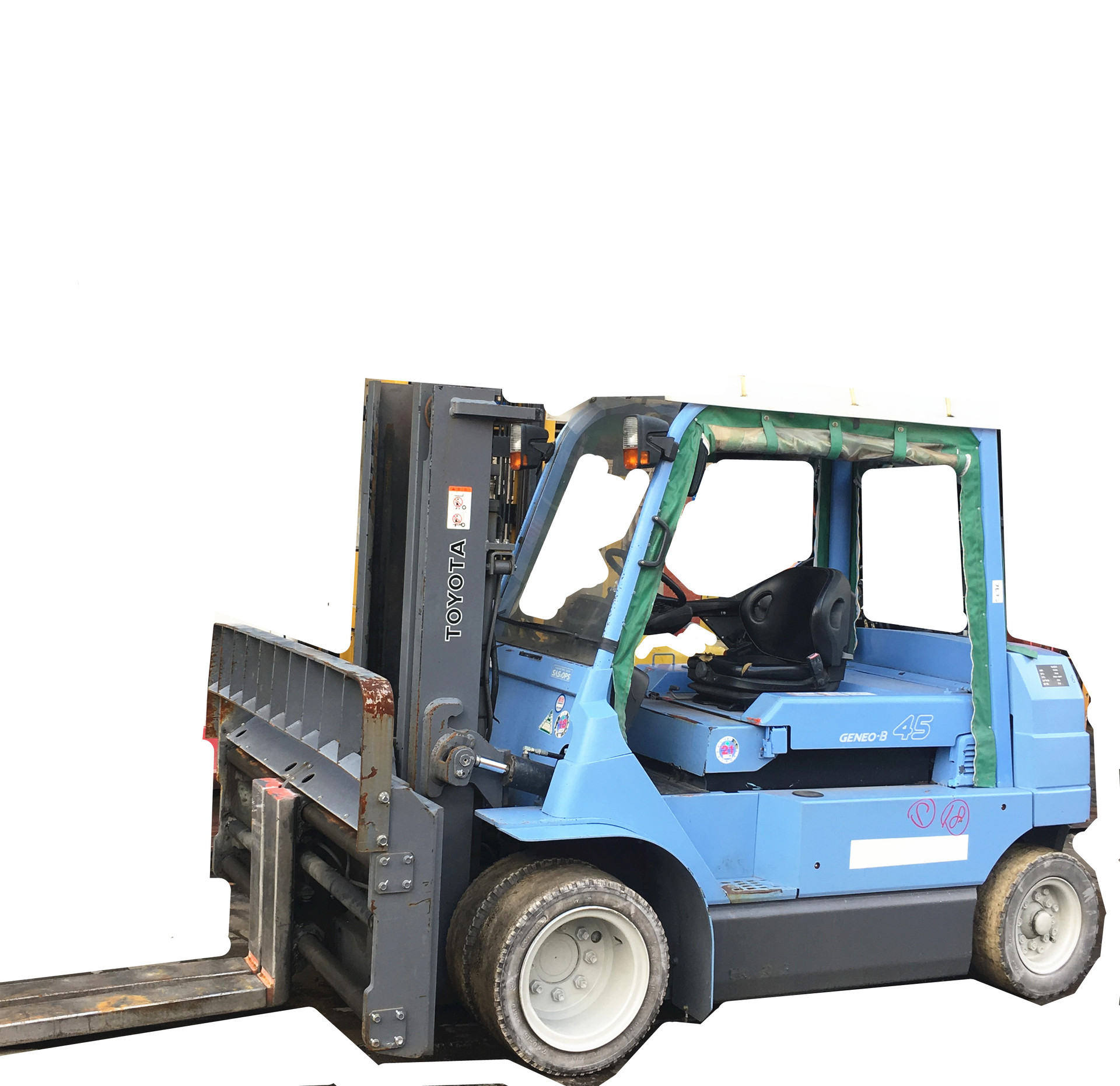 5吨丰田电动叉车带调距叉加长2.2米货叉 叉车带360度旋转器