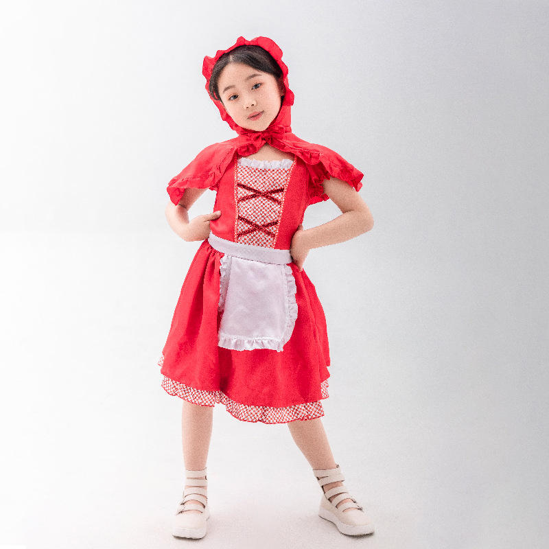 儿童小红帽套装女童童话角色扮演服套装儿童节cosplay舞台表演服