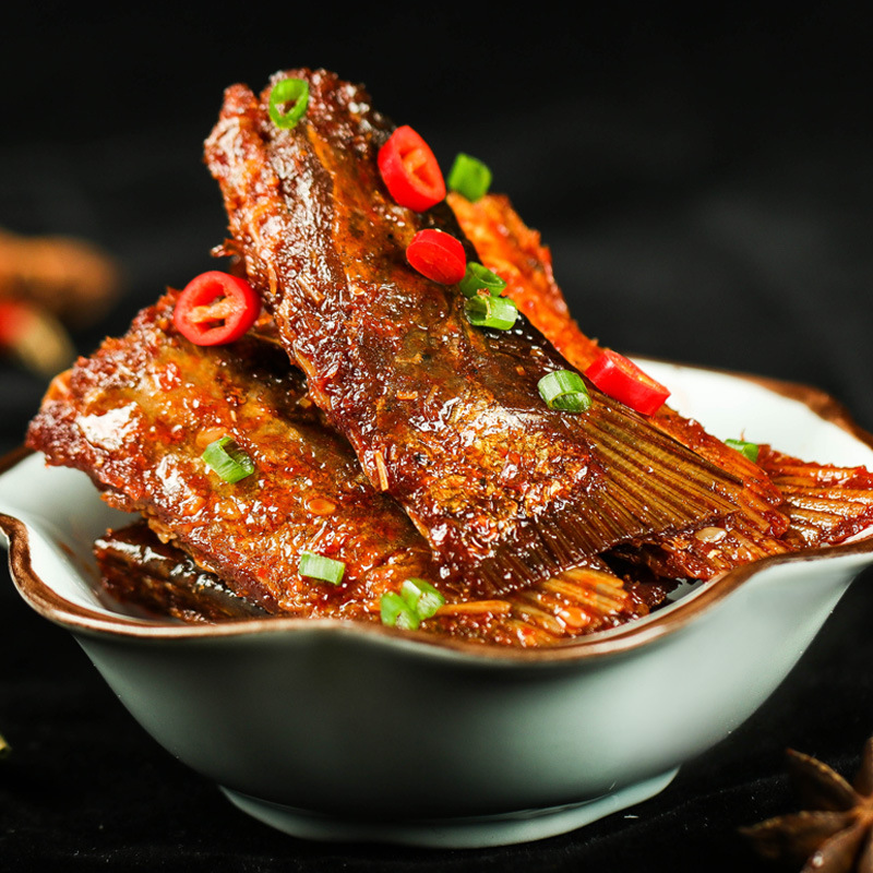 馋馋香辣鱼块鱼尾湖南特产麻辣零食小吃洞香辣鱼块庭湖鱼尾