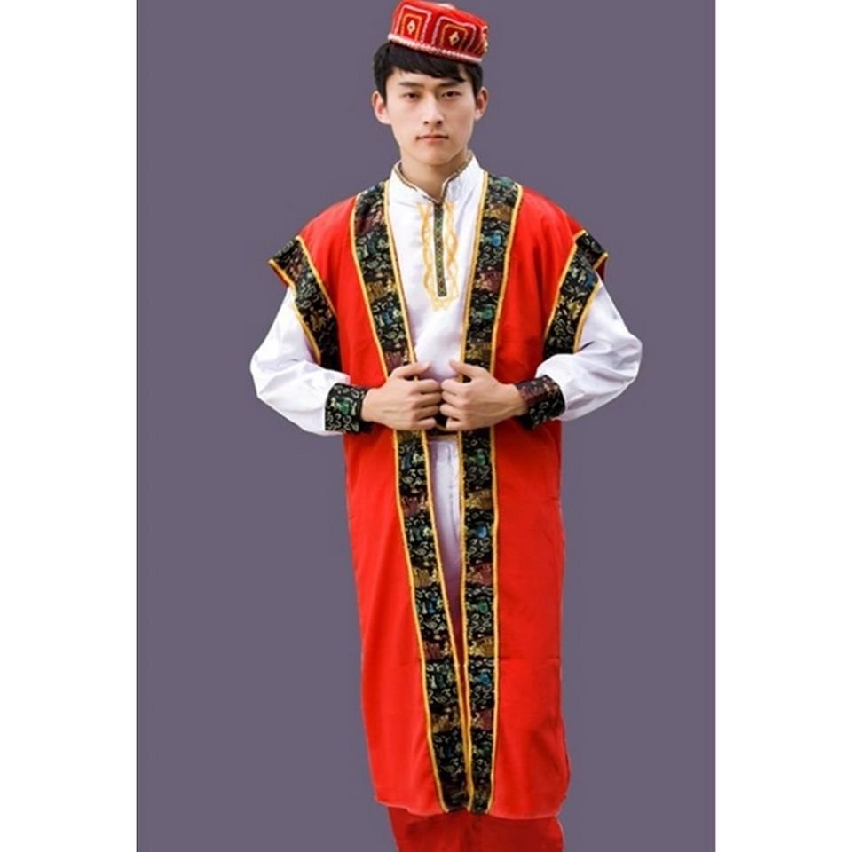 新款男款新疆维吾尔族少数民族舞蹈服装 印度舞演出服 成人表演服