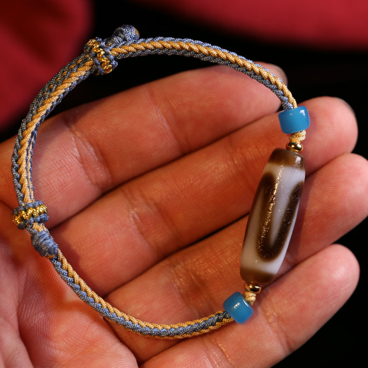 【女款天珠手链】西藏小虎牙天珠藏式手串 天珠手链手工编织批发