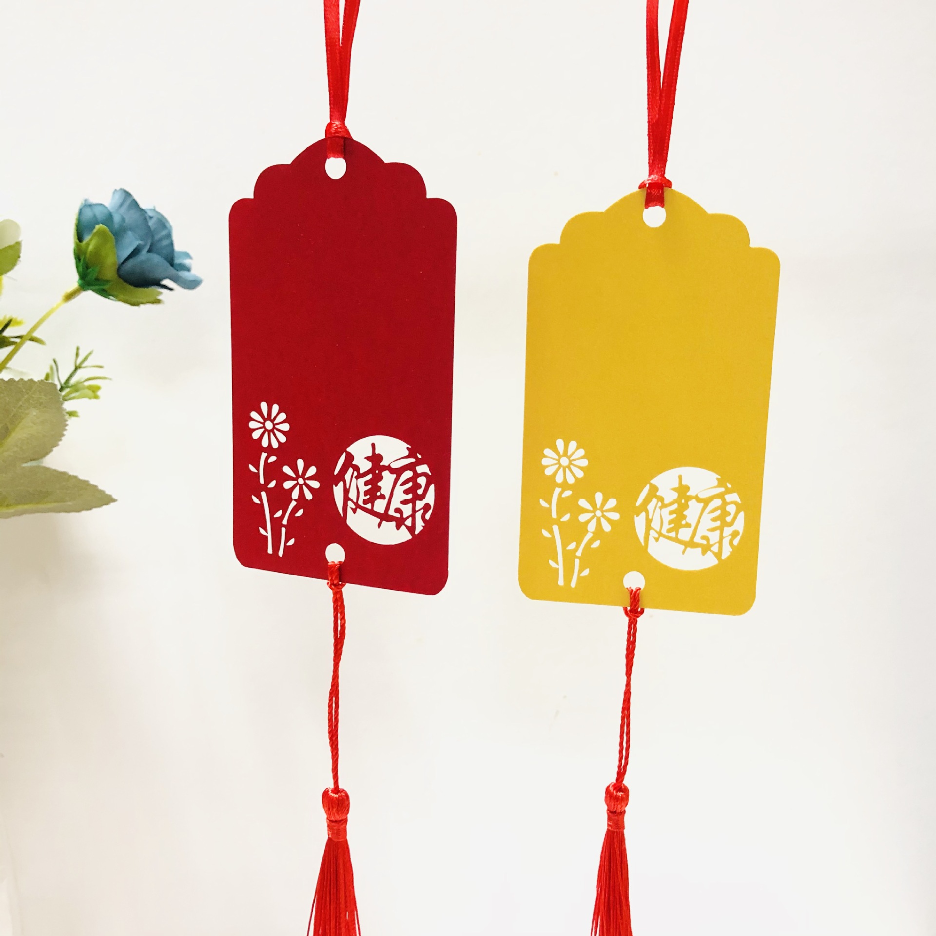 中国风手写许愿祝福留言卡纸中秋国庆节日活动装饰吊卡寺庙祈福牌
