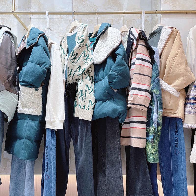 米祖品牌折扣冬装女羽绒服直播地摊毛呢大衣批发女装档口新品货源
