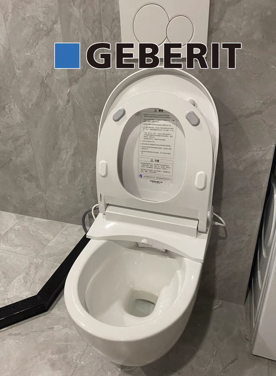 吉博力艾珂超薄小尺寸壁挂式智能马桶墙排挂壁入墙悬空坐便器