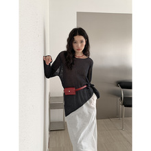 MMC 冰丝针织衫女夏季薄款韩版不规则设计感长袖防晒上衣镂空罩衫