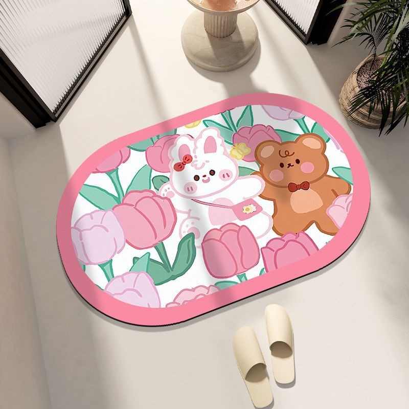 Cartoon Diatom Ooze Carpet Lovely Bathroom Bathroom Anti-Slip Mats Domestic Toilet Door Absorbent Floor Mat