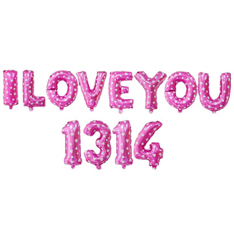 iloveyou 1314铝膜字母数字套装我爱你一生一世婚房布置装饰