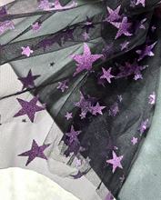 网纱紫色星星库洛米洛丽塔连衣裙烫金加工面料万圣节装饰辅料罩衫