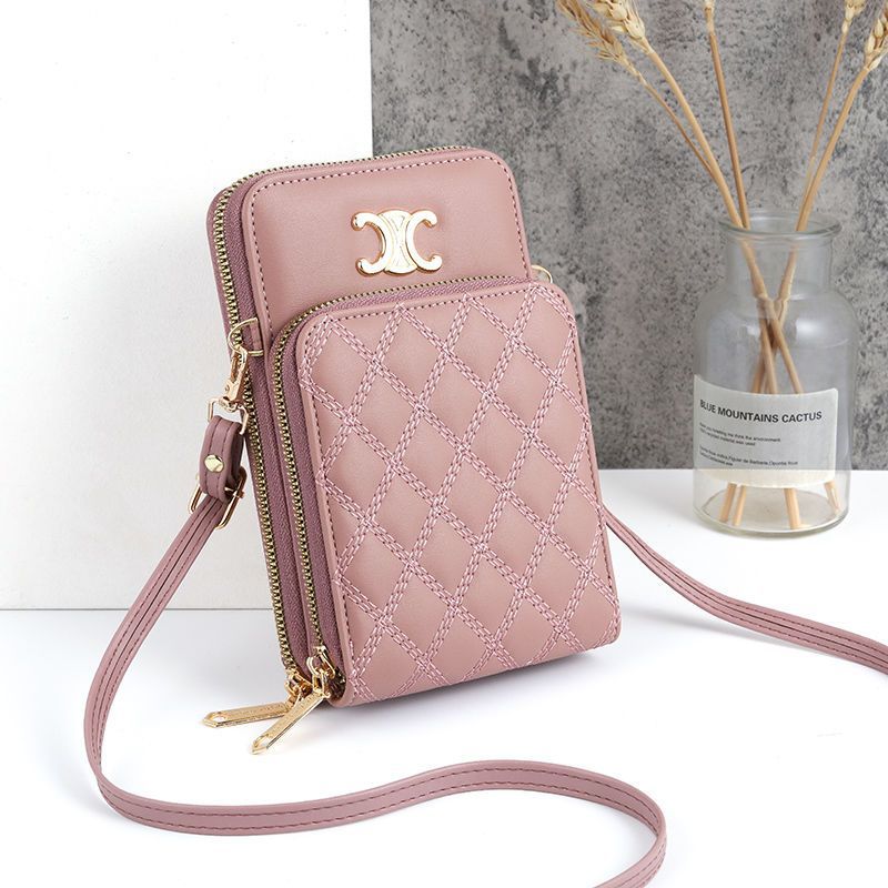 New Three-Pull Mobile Phone Bag Female Korean Style Versatile Girl Shoulder Small Messenger Bag Women's Fashion Mini Small Bag Female