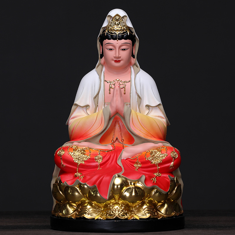 福盛东南海观世音菩萨家用居家供奉佛像摆件双手合十合掌观音菩萨