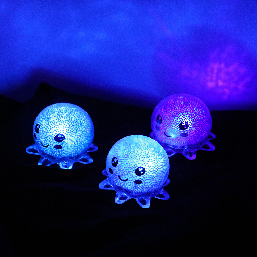 Luminous Toys Vent Squeezing Toy Flash Octopus Children's Stress Relief Toys Stall Supply Factory Direct Sales