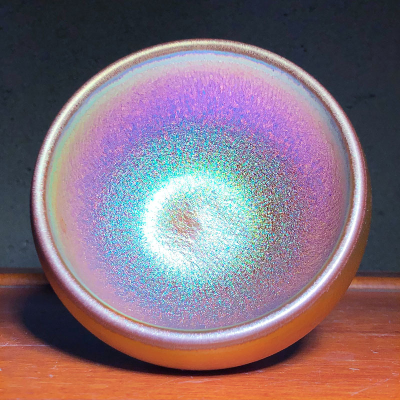 建窑建盏茶杯流光溢彩手工单个茶碗功夫主人杯陶瓷天目茶盏