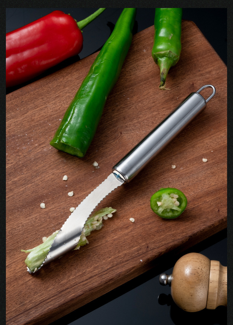 Pepper Digger 430 Stainless Steel Pepper Green Pepper Corer Pepper Seed Remover Kitchen Gadget