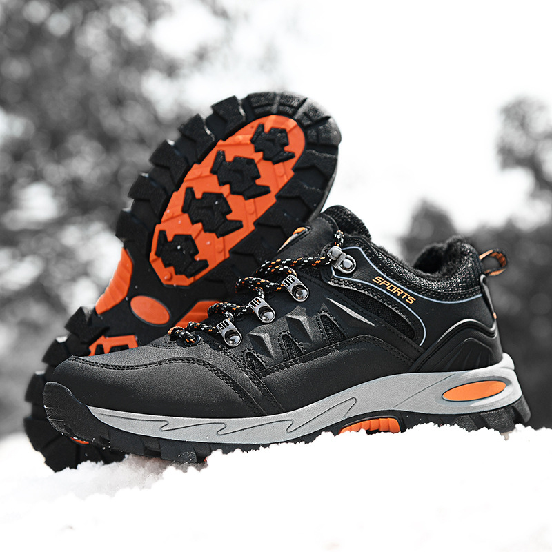 新款登山鞋男士冬季加绒保暖棉鞋防水防滑雪地靴女户外运动徒步鞋