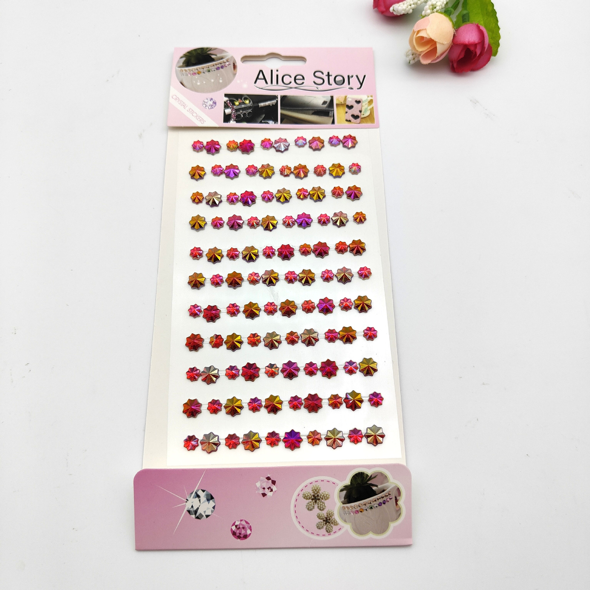 Colorful Ice Flower Bracelet Stickers DIY Album Decoration Diamond Sticker Automotive Decorative Paste Acrylic Colorful Diamond Stickers Diamond Sticker Mobile Phone Stickers