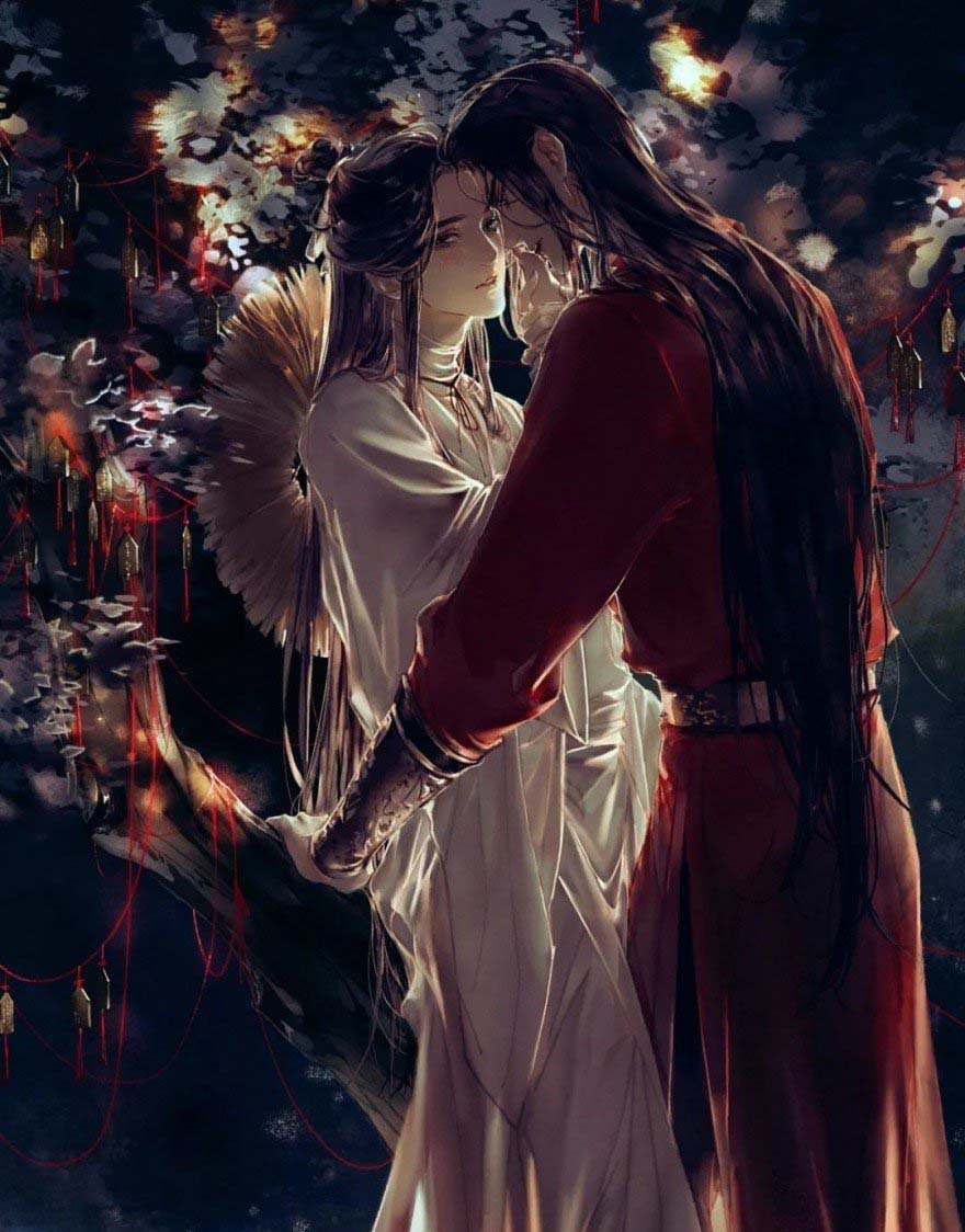 天官赐福魔道古装树下情侣男女拥抱人物钻石画