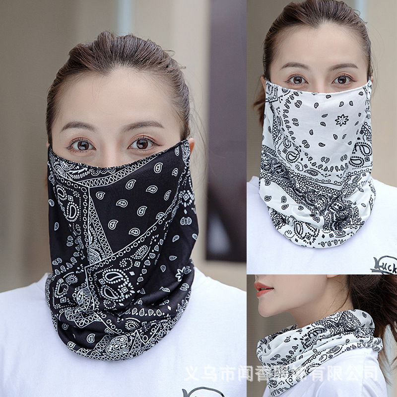 Ice Silk Sun Protection Scarf against Wind and Sand Riding Protective Mask Unisex Ear-Mounted Variety Scarf Multi-Functional New