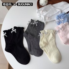 2025春夏泡泡口蝴蝶结花苞月子袜韩系袜ins中筒袜子日系少女袜子