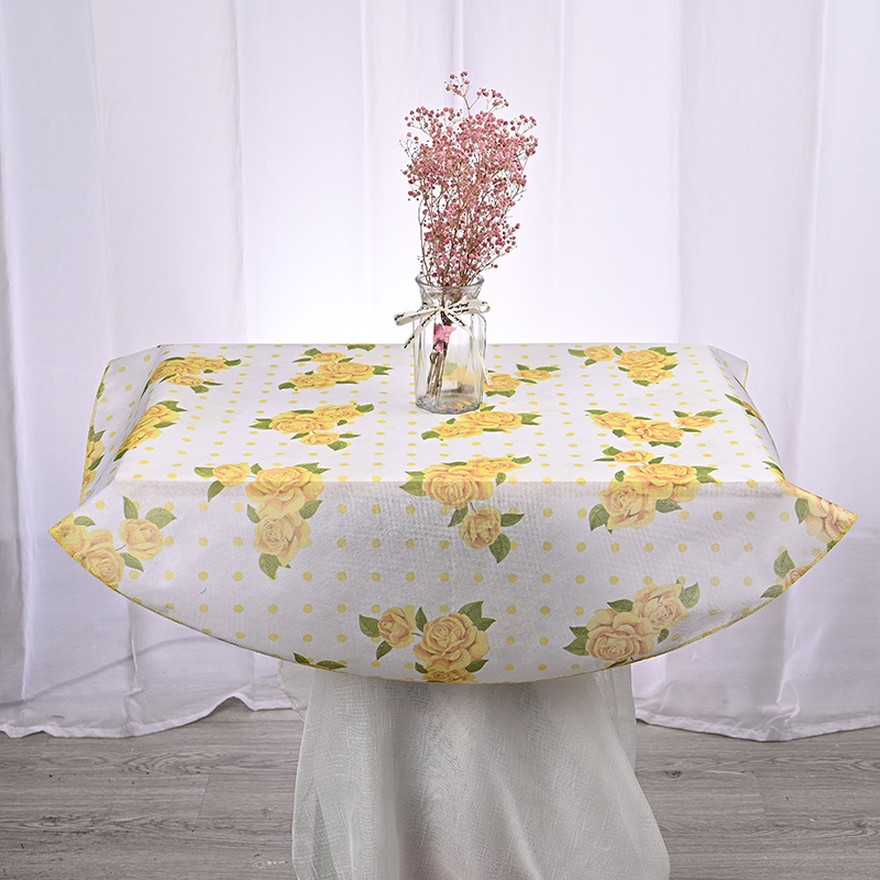 家用无纺布桌布免洗防油ins布艺小清新花纹餐桌布方形桌布定制