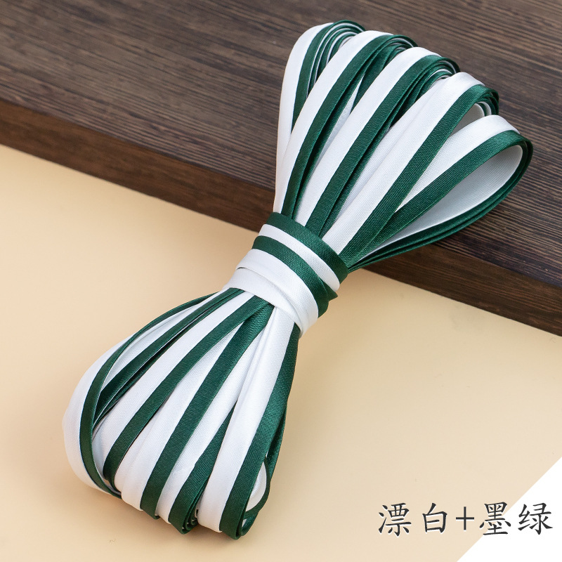 Two-Color Cheongsam Trim Satin Cloth Beading Strip Clothes Ribbon Neckline Edge Artificial Silk Accessories