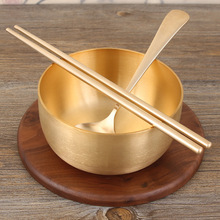 韩国铜碗纯铜家用饭碗4.5寸碗单个防摔纯手工加厚宝宝儿童食用碗