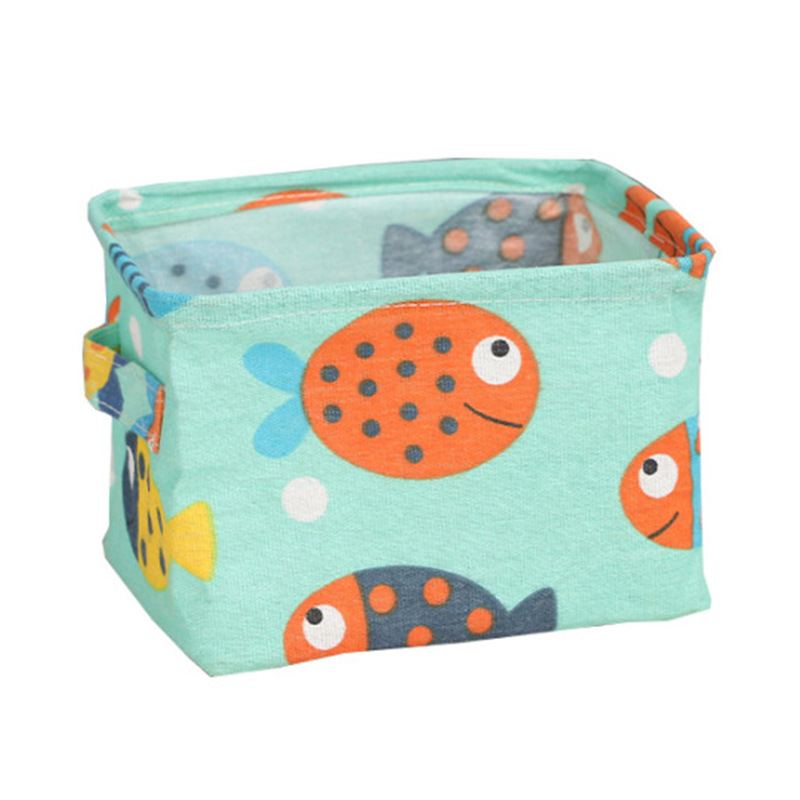 Cotton and Linen Fabric Foldable Storage Box Toy Sundries Changing Clothes Storage Basket Desktop Storage Box